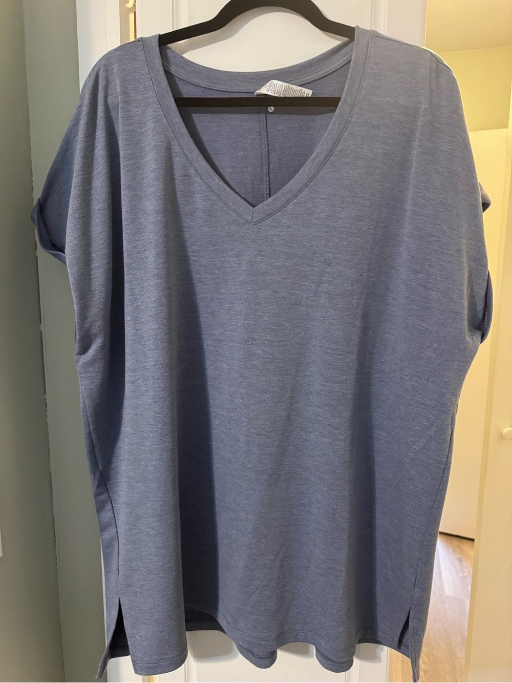 RBX Relaxed V-Neck Tunic in Heather Blue